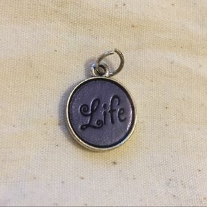 Life Blue Purple Charm, Silver Pendant